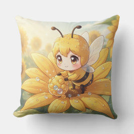 Cojín Decorativo Golden Bumblebee in Bloom Dance.1