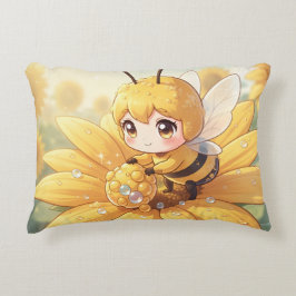 Cojín Decorativo Golden Bumblebee in Bloom Dance.1