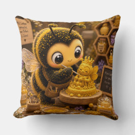 Cojín Decorativo Golden Bumblebee in Bloom Dance.11