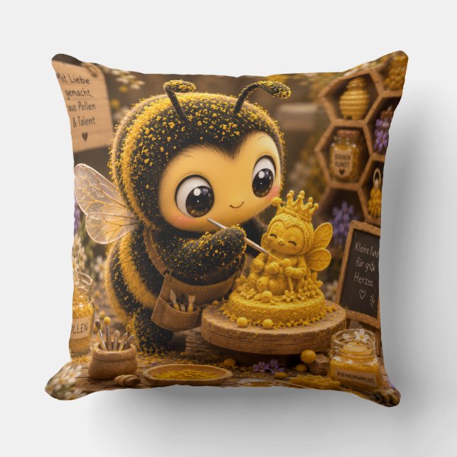 Cojín Decorativo Golden Bumblebee in Bloom Dance.11 (Anverso)
