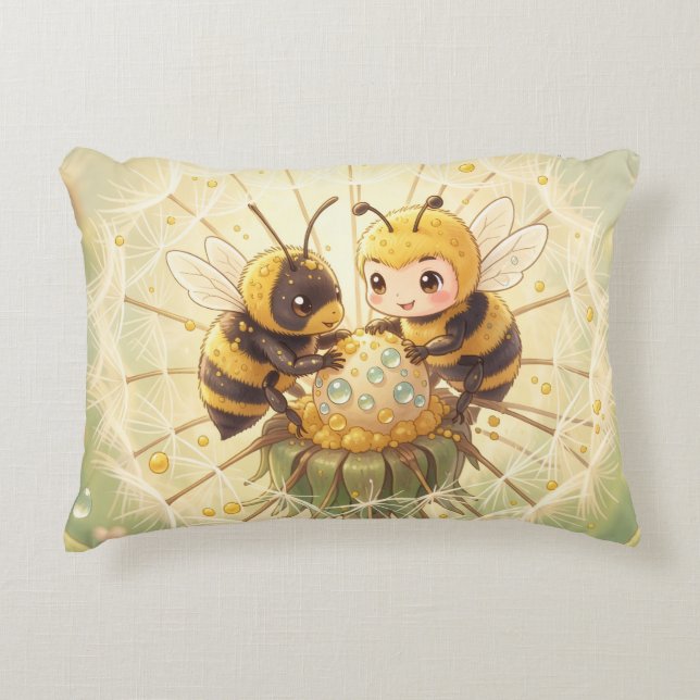 Cojín Decorativo Golden Bumblebee in Bloom Dance.5 (Anverso)