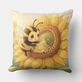 Cojín Decorativo Golden Bumblebee in Bloom Dance.6