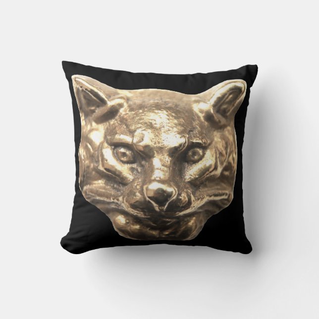 Cojín Decorativo Golden Cat – goldene Katze – vergoldeter Kater (Anverso)
