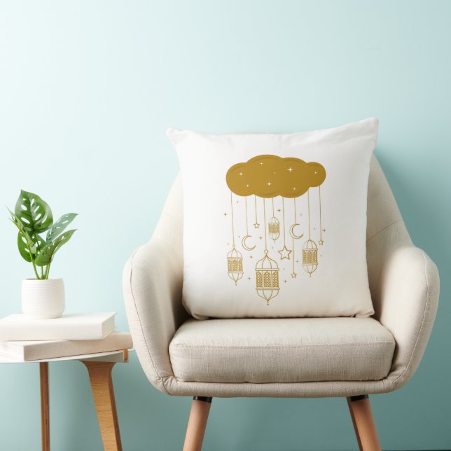 Cojín Decorativo Golden Cloud & Lanterns Ramadan Pillow (Silla)