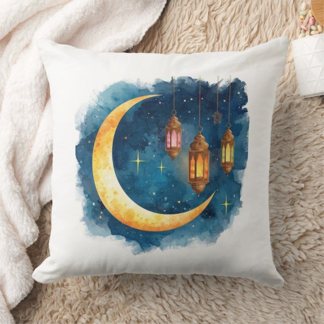 Cojín Decorativo Golden Crescent & Lanterns Ramadan Pillow (Manta)