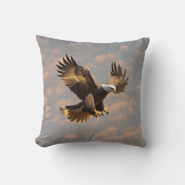 Cojín Decorativo Golden Eagle Sky Throw Pillow (Anverso)