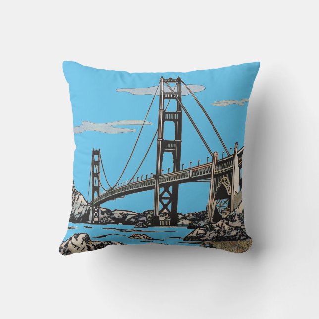 Cojín Decorativo Golden Gate Bridge San Francisco California (Reverso)