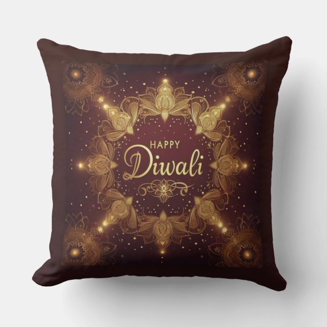 Cojín Decorativo Golden Glow Diwali (Anverso)