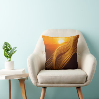 Cojín Decorativo Golden Horizon — Abstract Luxury Throw Pillow