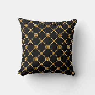 Cojín Decorativo Golden Lattice Elegance