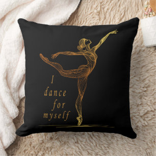 Cojín Decorativo Golden Line Art Ballerina - Bailo Para Mí Mismo
