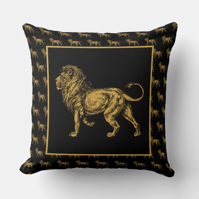 Cojín decorativo Golden Lion Black TP II (Anverso)