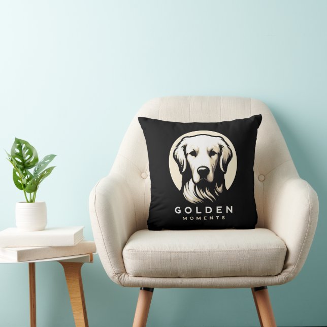 Cojín Decorativo Golden Moments Sleek Minimalism Golden Retriever (Silla)