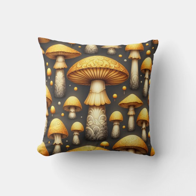 Cojín Decorativo Golden Mushrooms (Anverso)