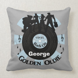 Cojín Decorativo Golden Oldie Vinyl Registra Rock En Personalizado