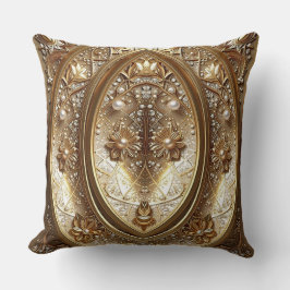 Cojín Decorativo Golden Ornate Frame Throw Pillow
