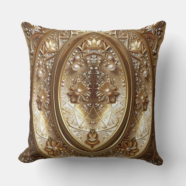 Cojín Decorativo Golden Ornate Frame Throw Pillow (Anverso)