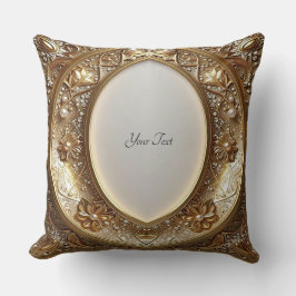 Cojín Decorativo Golden Ornate Frame Throw Pillow