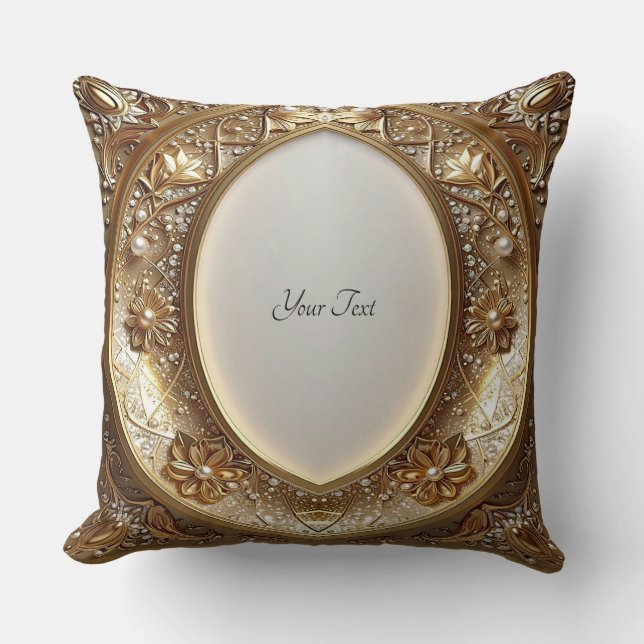 Cojín Decorativo Golden Ornate Frame Throw Pillow (Anverso)