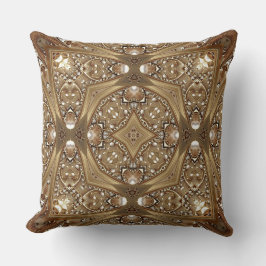 Cojín Decorativo Golden Ornate Throw Pillow