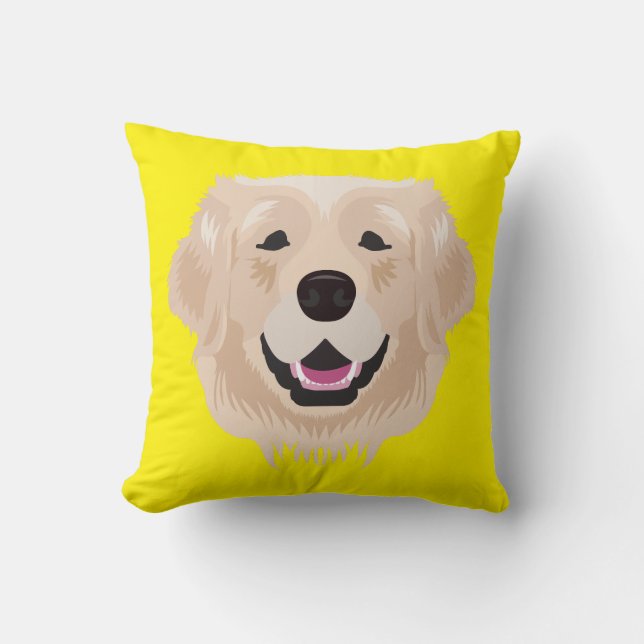 Cojín Decorativo Golden retriever amarillo (Anverso)