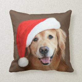 Cojín Decorativo Golden retriever con el gorra de Santa
