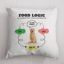 Cojín Decorativo Golden Retriever Custom Name Food Logic Flowchart