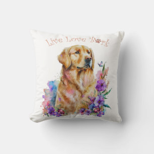 Cojín Decorativo Golden Retriever Dog Mom Floral