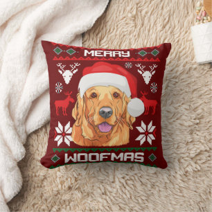 Cojín Decorativo Golden Retriever Merry Woofmas Sweatshirt Dog