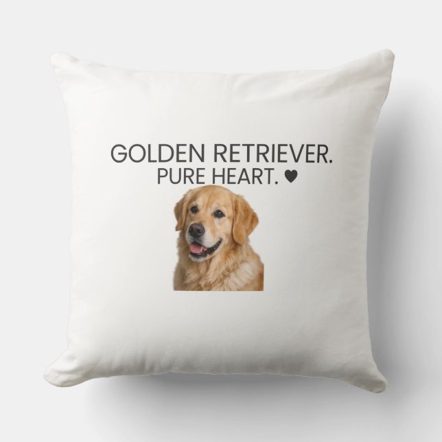 Cojín Decorativo Golden Retriever Pure Heart ♥ Decorative (Anverso)