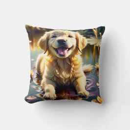 Cojín Decorativo Golden Retriever Sonriendo