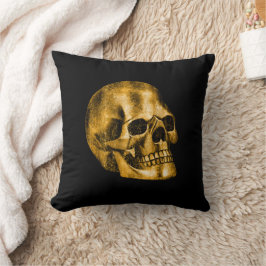 Cojín Decorativo Golden Skull Guay Luxury Black Gothic Halloween