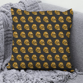 Cojín Decorativo Golden Skull Guay Luxury Black Gothic Halloween