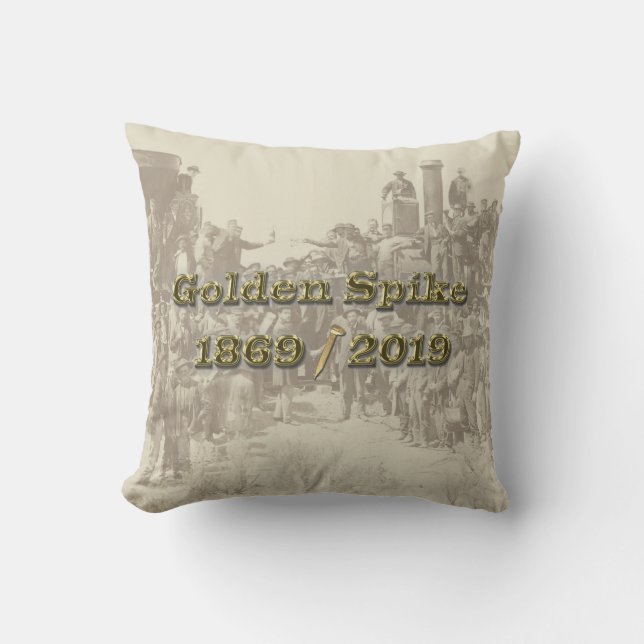 Cojín Decorativo Golden Spike Transcontinental Railroad Sesquincent (Anverso)