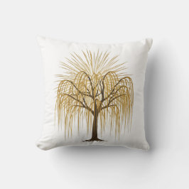 Cojín Decorativo Golden Weeping Willow Tree Illustration