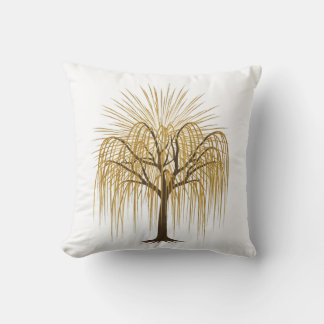 Cojín Decorativo Golden Weeping Willow Tree Illustration