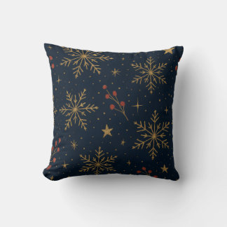 Cojín Decorativo Golden Winter Glow Pattern | Holiday