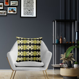 Cojín Decorativo Golden Yellow Ornamental Stripe Seamless Pattern