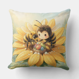 Cojín Decorativo Goldene Hummel im Blütentanz1