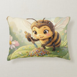 Cojín Decorativo Goldene Hummel im Blütentanz.2