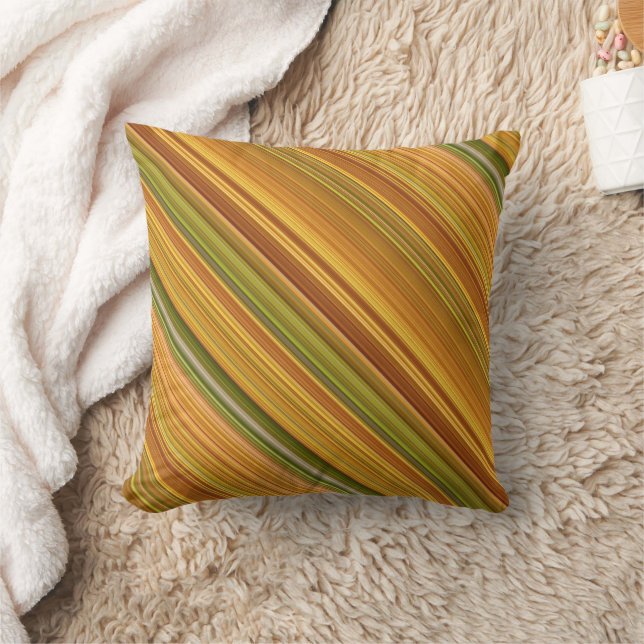 Cojín Decorativo Goldenrod Green, Yellow and Naranja Stripe (Manta)