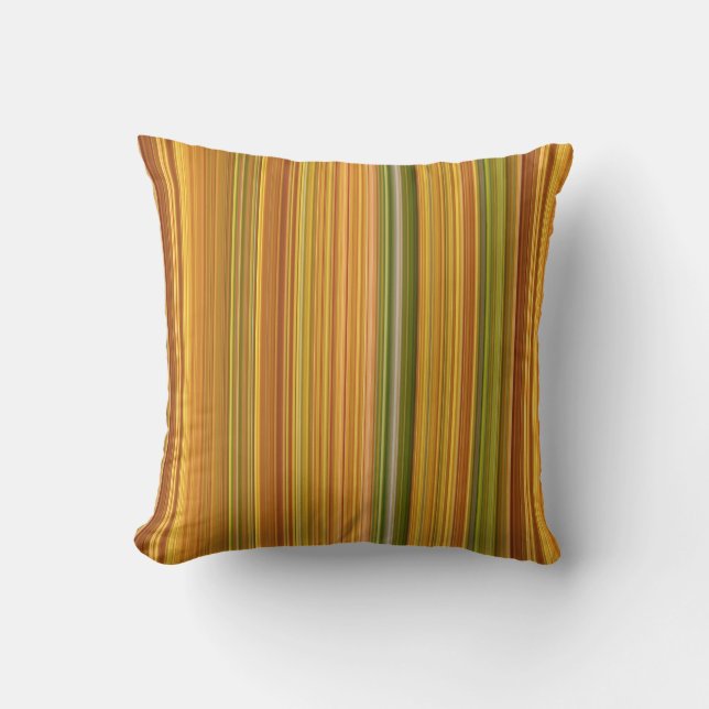 Cojín Decorativo Goldenrod Green, Yellow and Naranja Stripe (Anverso)