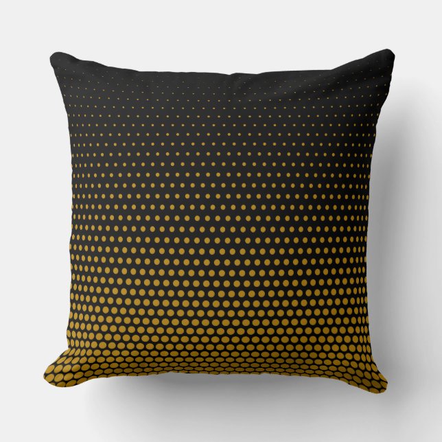 Cojín Decorativo Goldenrod Techno Dots Modern Black (Anverso)