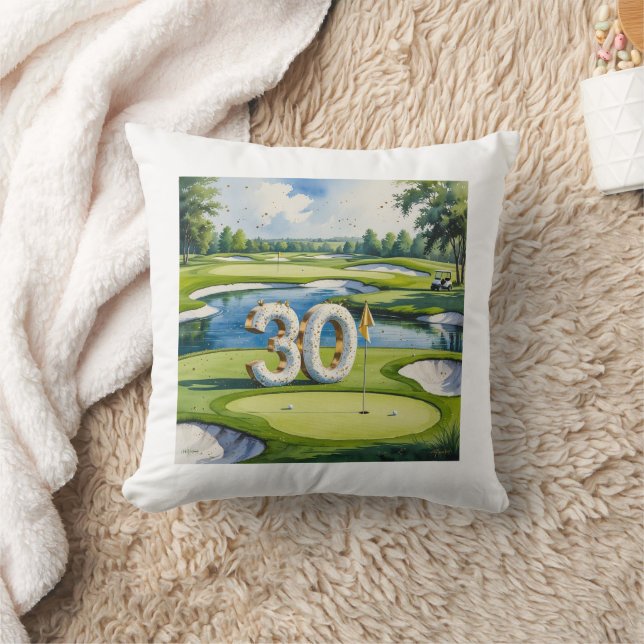 Cojín Decorativo Golf 30 cumpleaños en campo de golf (Manta)
