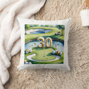Cojín Decorativo Golf 30 cumpleaños en campo de golf