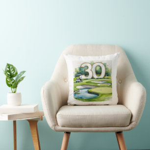 Cojín Decorativo Golf 30 cumpleaños en campo de golf