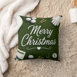 Cojín Decorativo Golf con tema de Navidad para golfista