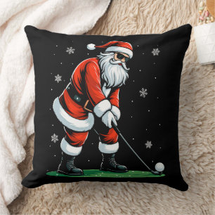 Cojín Decorativo Golf de Navidad Santa Golfista Navideño Divertido