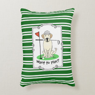 Cojín Decorativo Golf golf Amarillo Laboratorio Labrador Perro recu