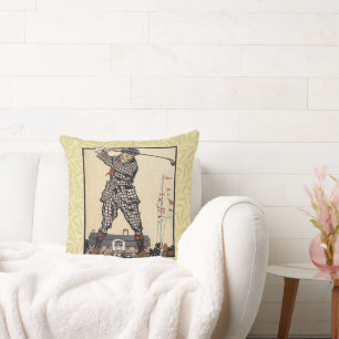Cojín Decorativo Golf Golfer Vintage Antiguo Golfing